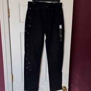 American Eagle Outfitters Black Bat Super High Rise Stretch Jeans Size 2